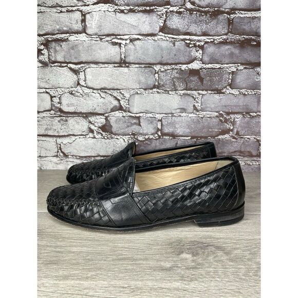 Cole Haan Black Leather Basket Weave Penny Loafers Dress Shoes Men’s 12M US/45EU - Picture 9 of 16
